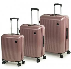 ROCK LONDON Sada cestovních kufrů Windsor S + M + L, růžová