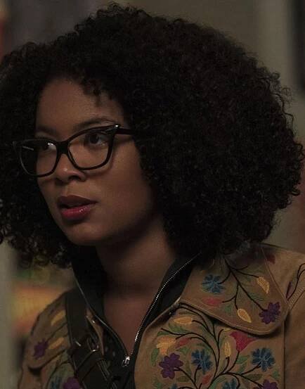 Chilling-Adventures-of-Sabrina-Jaz-Sinclair-Flower-Design-Brown-Jacket