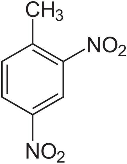 Strukturní vzorec 2,4-dinitrotoluenu