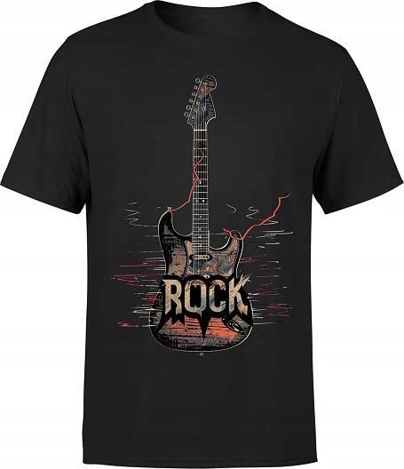 Pánske tričko ROCK s elektrickou gitarou vintage Pánske tričko