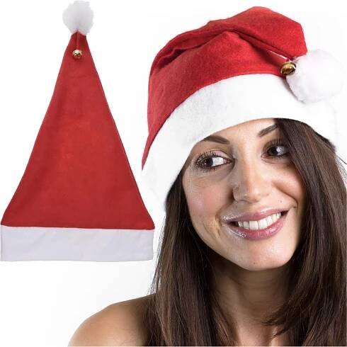 Santa Claus Vánoční Čepice S Pomponovými Zvonky