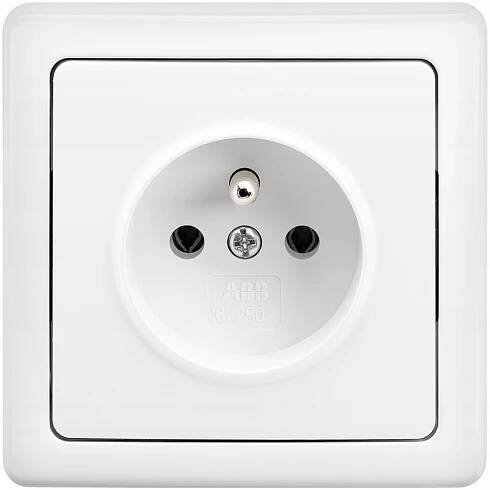 ABB Jednoduchá zásuvka 2P + PE SWING, 16 A - 250 V, bílá