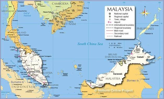 Political Map of Malaysia - Nations Online Project