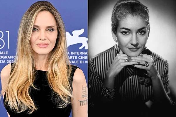Angelina Jolie attends a photocall for the movie "Maria" during the 81st Venice International Film Festival at on August 29, 2024 in Venice, Italy.