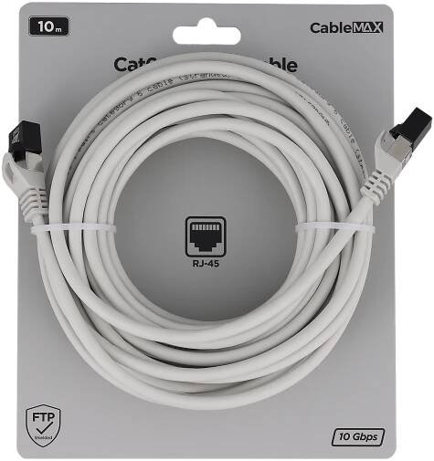 SÍŤOVÝ KABEL LAN ETHERNET ŠROUBOVÁK RJ45 UTP CAT6 10m