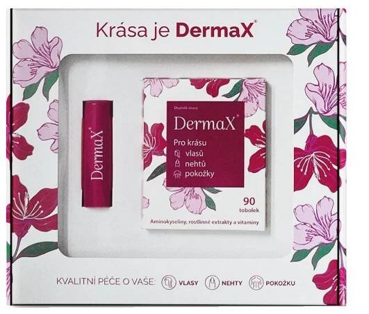 DermaX Dárkové balení 90 tobolek + balzám na rty