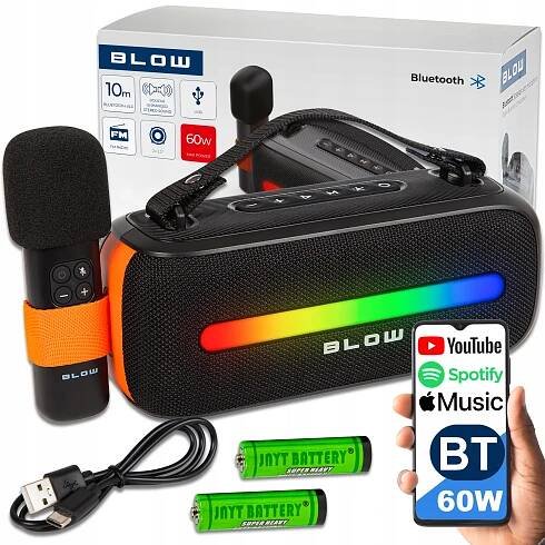 VÝKONNÝ BLUETOOTH REPRODUKTOR USB AUX RÁDIO PŘENOSNÝ VĚŽOVÝ BOOMBOX MIKROFON