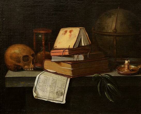 Edwaert Collier 
 A Vanitas Still Life 
Auckland Art Gallery Toi o Tāmaki  
Gift of Sir George Grey, 1887 
