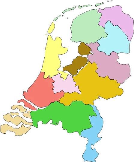 Vektorový obrázek, ilustrační klipart Mapa Nizozemí v rozlišení 1065x1280 pixelů zdarma ke stažení, Mapy vektor do vašich dokumentů