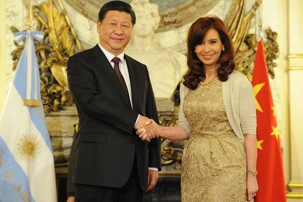 Argentinian President Cristina Fernandez de Kirchner during a meeting with her Chinese counterpart Xi Jinping in Buenos Aires on July 18.