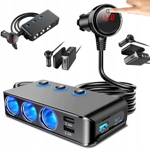 ROZBOČOVAČ ROZBOČOVAČE ZAPALOVAČE 12-24V 3xUSB UBS-C PD NABÍJEČKA EAN (GTIN) 5901801509981