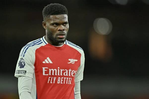 Thomas Partey of Arsenal in a Premier League match.