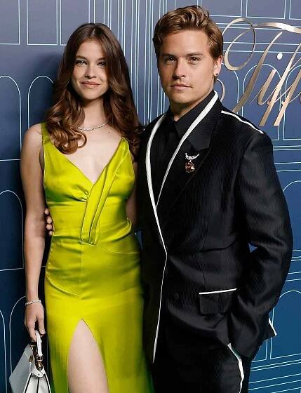 Barbara Palvin and Dylan Sprouse attend the reopening of The Landmark at Tiffany & Co 5th Avenue 
