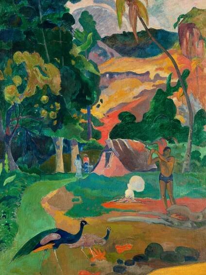 Obrazová reprodukce Landscape with Peacocks