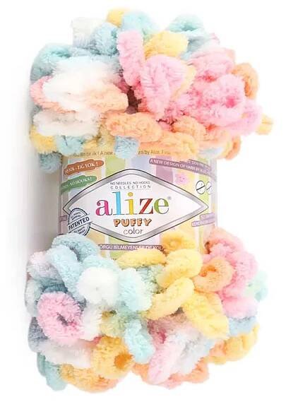 Alize Puffy Color 6521 Meruňková, Žlutá, Mint 