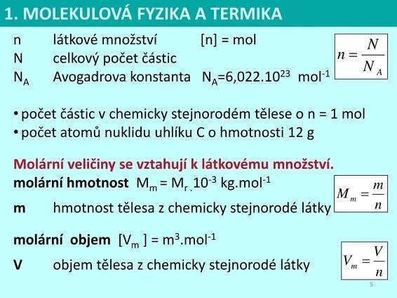 PPT - 1. ZÁKLADNÍ POZNATKY MOLEKULOVÉ FYZIKY A TERMODYNAMIKY PowerPoint ...
