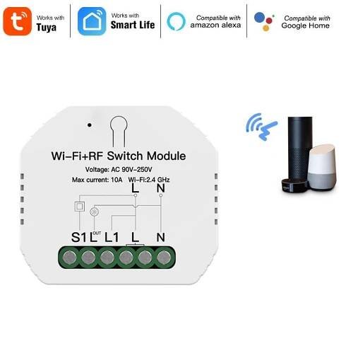 Wi-Fi+RF mini vestavný spínač pro ovládání spotřebičů, 1 kanálový - TUYA