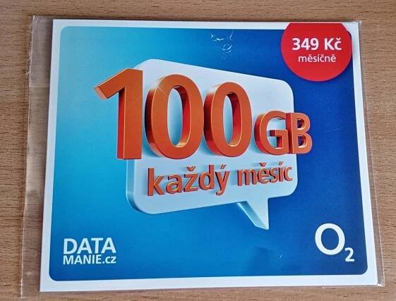 Datamanie O2 - 100gb dat/měs. za 349,-