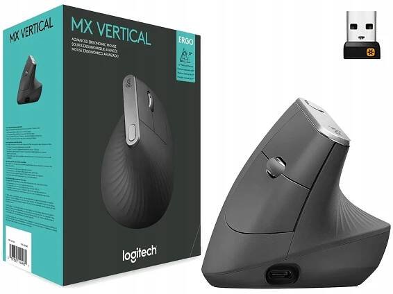 2× Ergonomická bezdrátová myš Logitech MX Vertical Bluetooth + Unifying