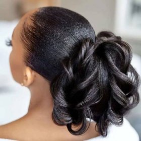 black bride hairstyle up do