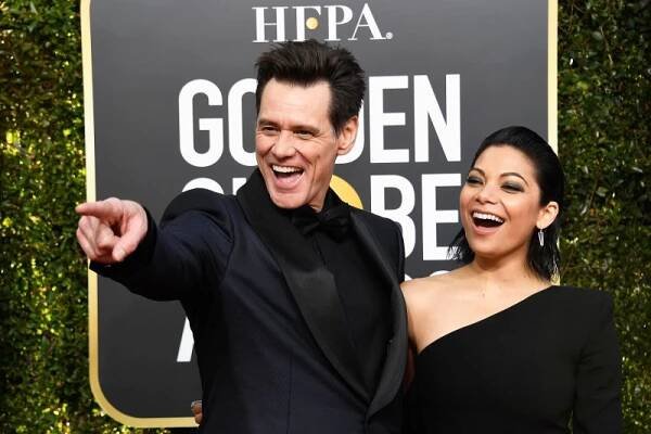 Jim Carrey and Ginger Gonzaga golden globes 2019
