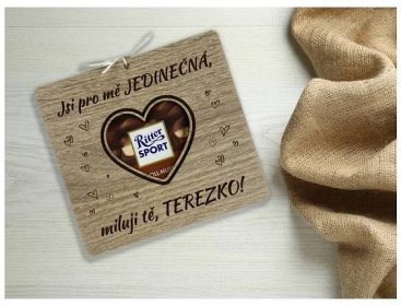 Valentýnské sladké srdce ze dřeva - pro ni/něj z lásky - 2opice.cz