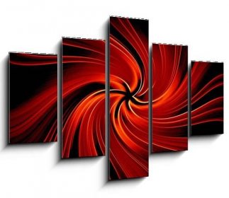 Obraz 5D pětidílný - 150 x 100 cm F_GB3741763 - Red abstract vortex - digital illustration background