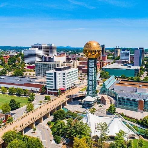 Knoxville, Tennessee, USA Downtown Skyline Aerial