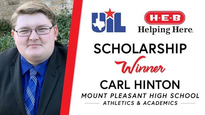 UIL Scholarship recipient Carl Hinton of Mount Pleasant High School