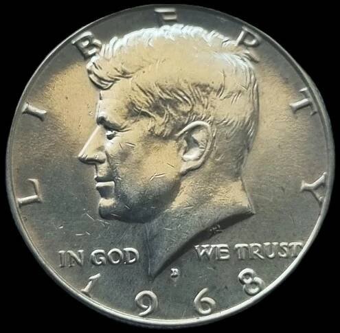 Half dollar 1968 D. - Kennedy