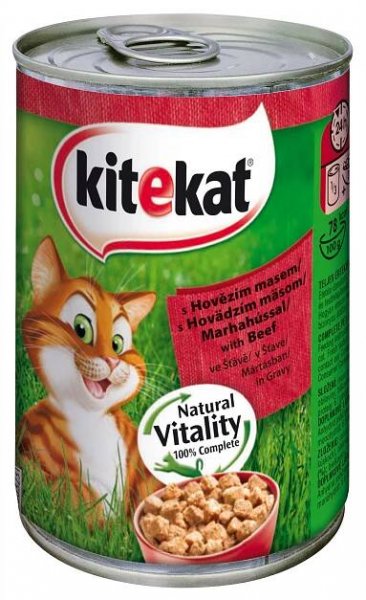 KiteKat konzerva 400g hovězí (24)