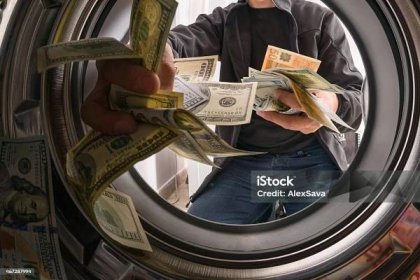 Praní špinavých peněz - Bez autorských poplatků Praní špinavých peněz Stock fotka
