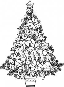 Vánoční stromeček - omalovánka do dopisu pro Ježíška