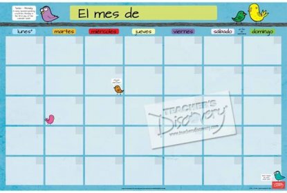 Month Spanish Homework Chart