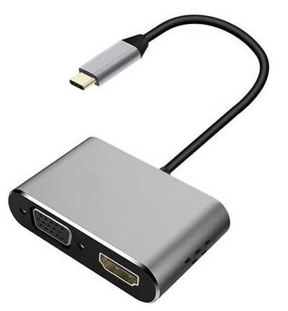 Redukce PLATINET USB-C/HDMI, VGA (PMMA9832) šedá - rozbaleno - 24 měsíců záruka