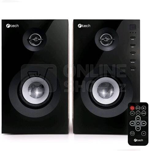 Repro C-TECH SPK-550BT, 2.0, Bluetooth, dálkové ovládání, dřevěné