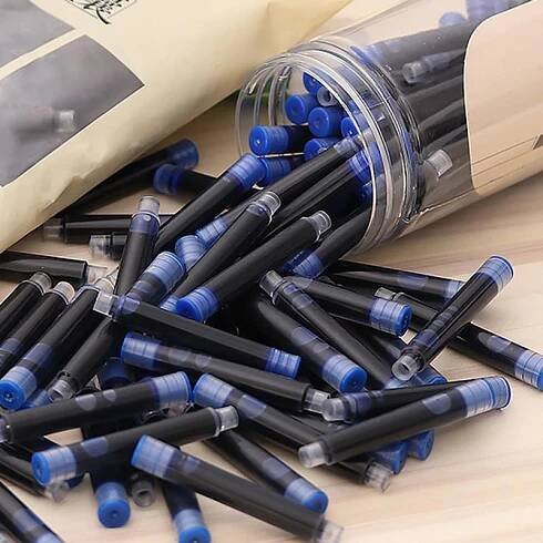 50ks jednorázových 3,4mm inkoustových náplní do plnicího pera Modrá/černá/červená školní kancelářské potřeby