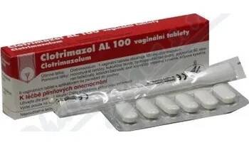 Lék na ženské potíže Clotrimazol AL 100 tbl.vag.6x100mg+apl.