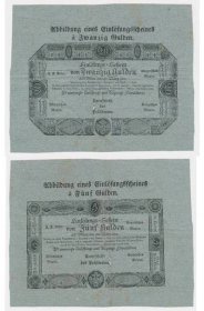 Rakousko - Uhersko, 5/20 Gulden (!!!) , 1811, peněžní formulář