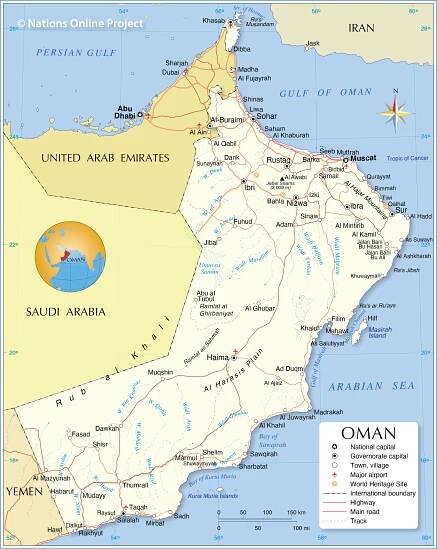 Map of Oman