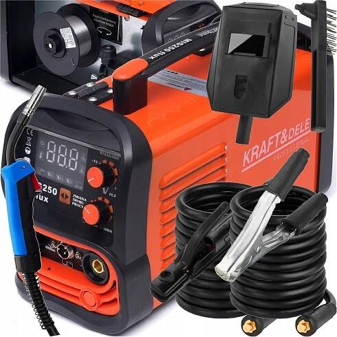 INVERTOROVÁ SVÁŘEČKA POLOAUTOMATICKÁ MIG MMA TIG FLUX BEZPLYNOVÁ 250A 4V1