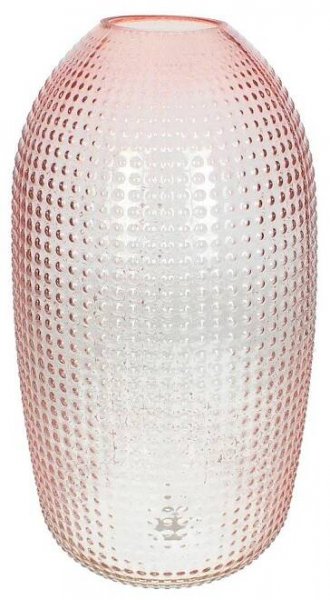 Růžová skleněná váza HF Living, výška 40 cm
