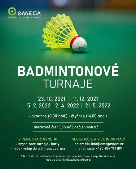 Amatérské badmintonové turnaje v OMEGA centru | OMEGASPORT Olomouc - Fitness, Tenis, Badminton, Squash a Relax