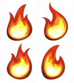 Kreslený oheň a plameny Set Stock Vektor od ©benchyb 54620925