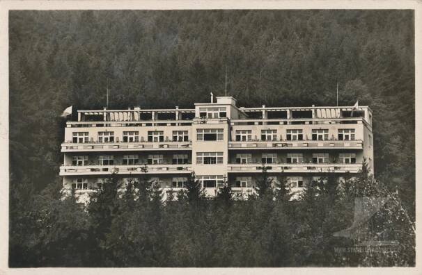 Léčebný ústav Miramonti, poštou 1935 - Pražská čtvrť Luhačovice