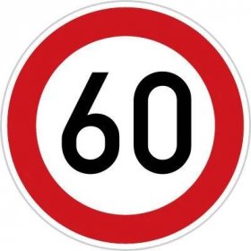 Dopravní značka - B20a (60) - Nejvyšší povolená rychlost