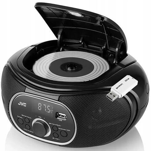 Boombox JVC Rádio CD USB LCD displej MP3 AUX FM JVC RD-E221B + FLASH DISK