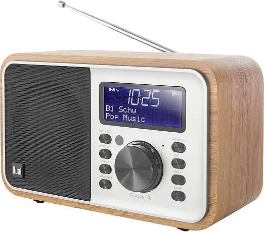 Dual DCR 51 stolní rádio DAB+, FM AUX, Bluetooth, DAB+, SD, FM, USB funkce alarmu, s akumulátorem dřevo : Půhy.cz