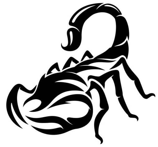 Abstract black scorpion icon on white background. — Ilustrace