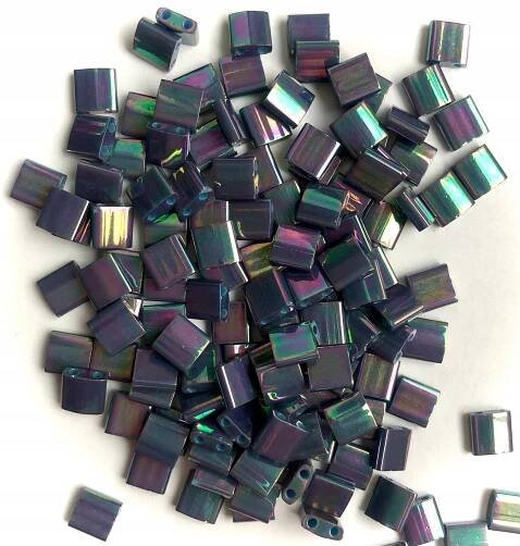 Korálky Miyuki Tila - opaque luster purple gray rainbow